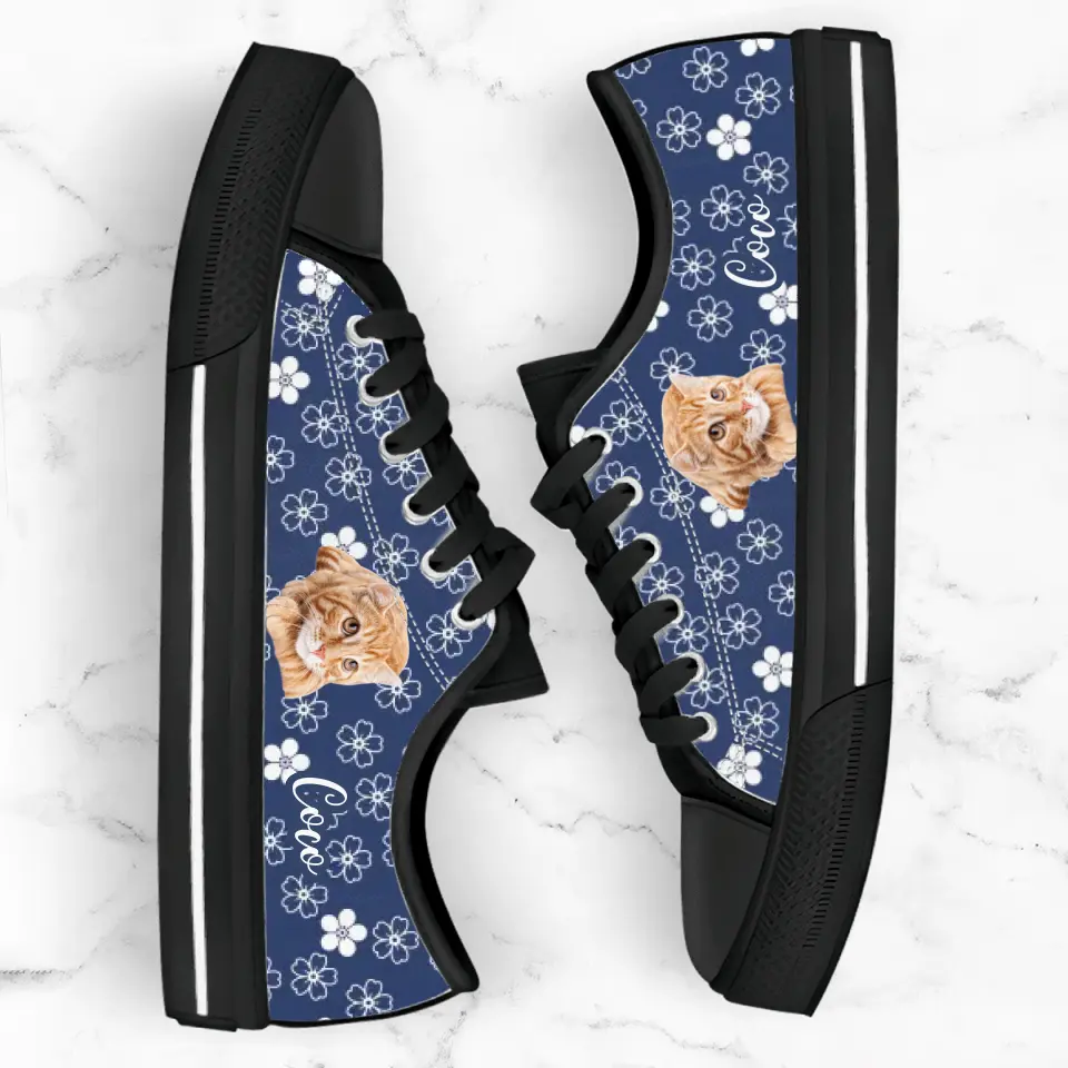 Personalized Pet Photo Canvas Sneakers - Gift Idea for Dog and Cat Lovers