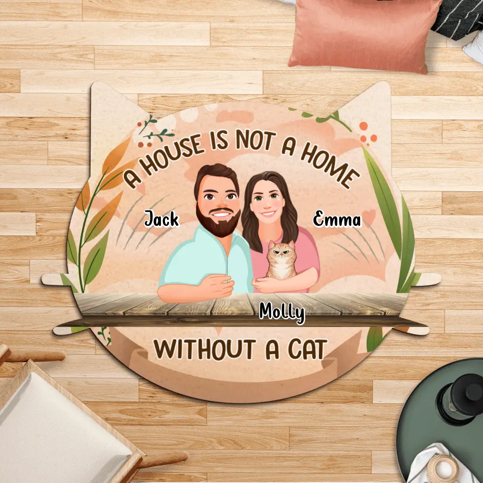 Personalized Cat Rug - Up to 6 Cats - Gift Idea For Cat Lovers - Home Is Where The Cats Are