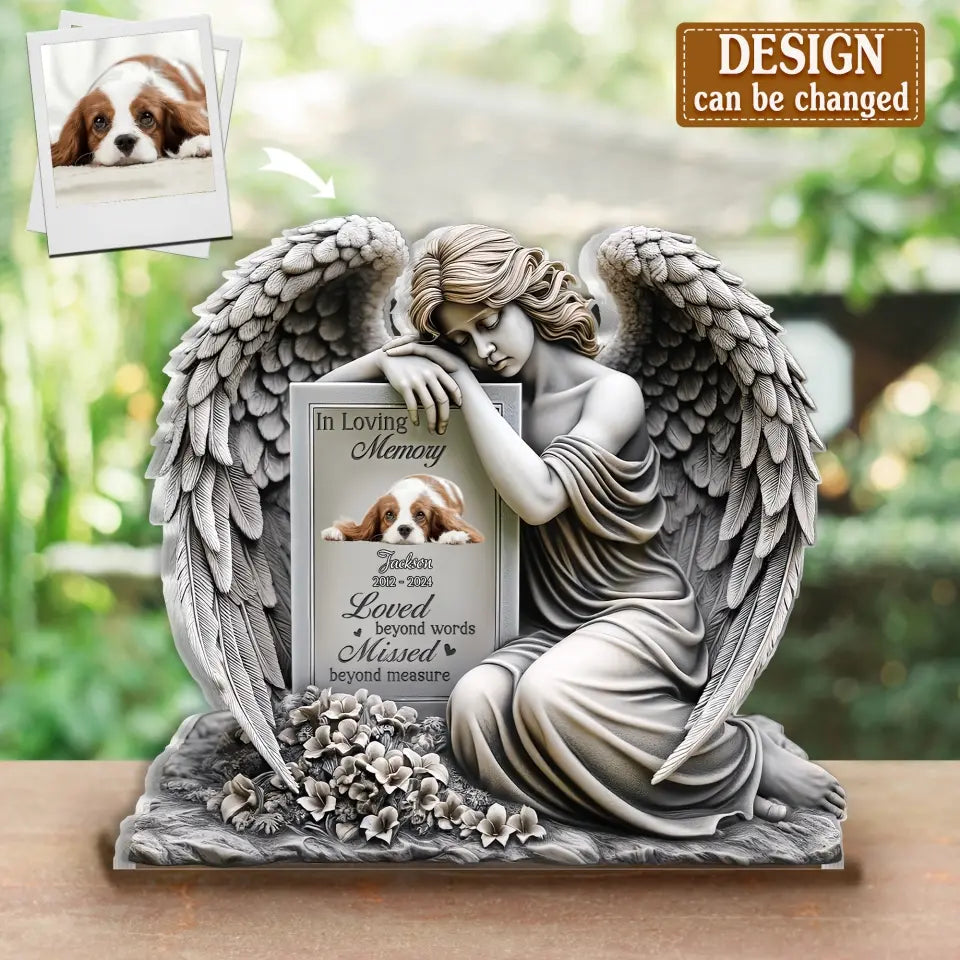 Personalized Memorial Angel Acrylic Plaque - Memorial Gift Idea For Family Member - Upload Photo - In Loving Memory