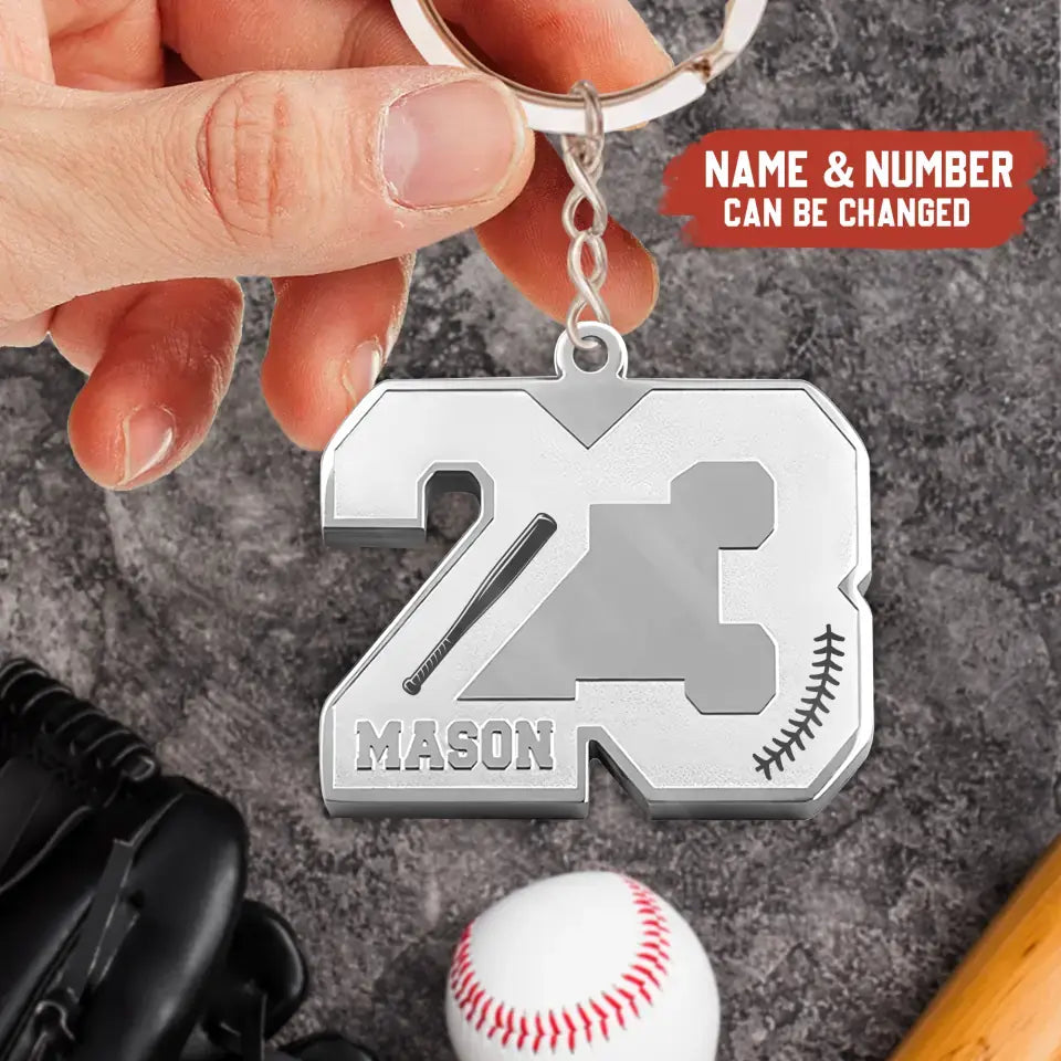 Personalized Baseball Acrylic Keychain - Gift Idea for Baseball Lovers