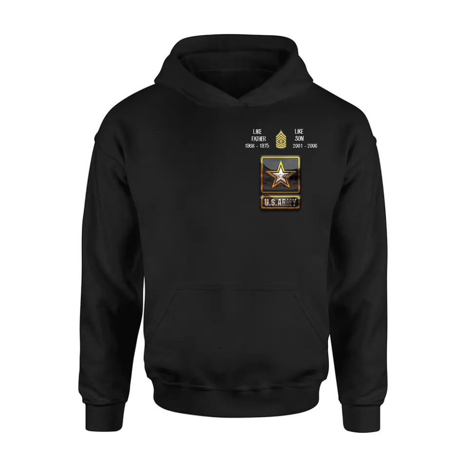 Personalized Veteran Shirt/Hoodie - Father's Day Gift Idea For Dad - Like Father Like Son
