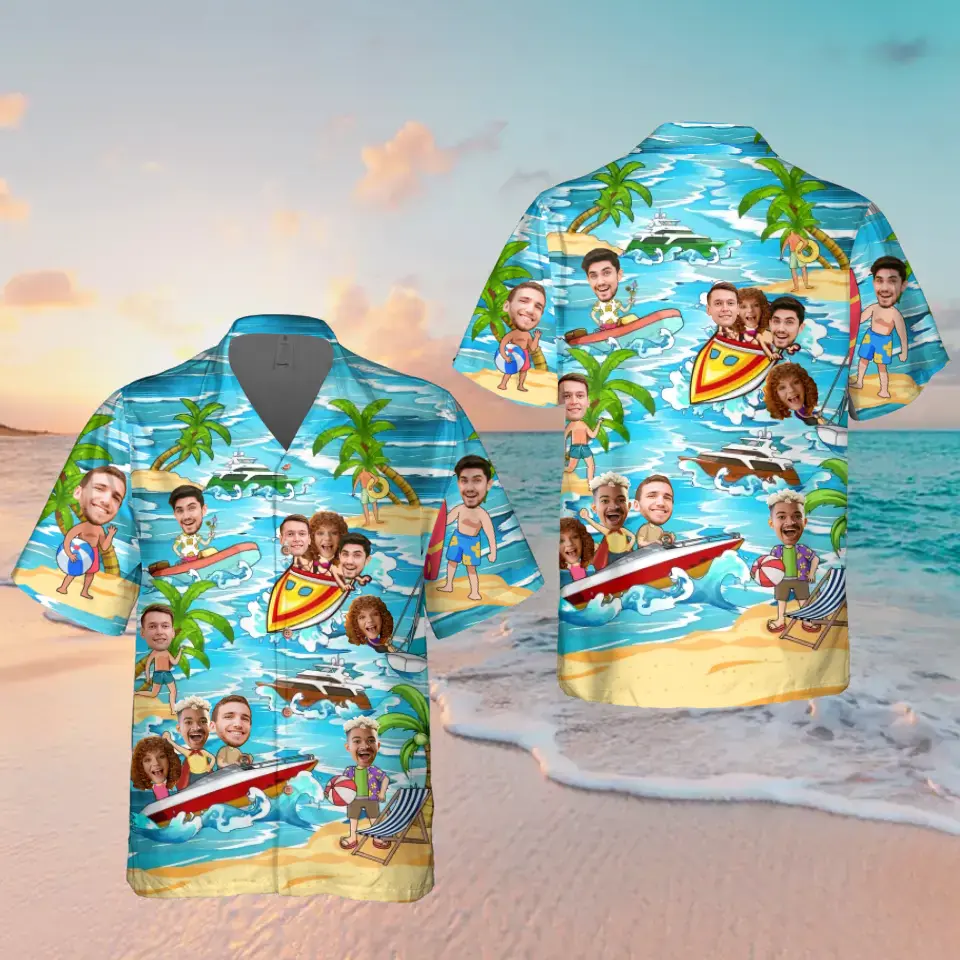 Personalized Pontoon Hawaiian Shirt - Gift Idea For Friends - Upload Photo