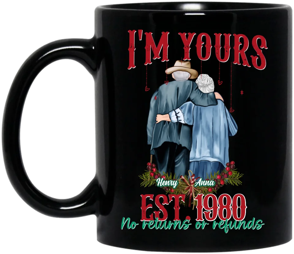 Personalized Old Couple Coffee Mug - I Love You Forever And Always - Gift Idea From Husband To Wife