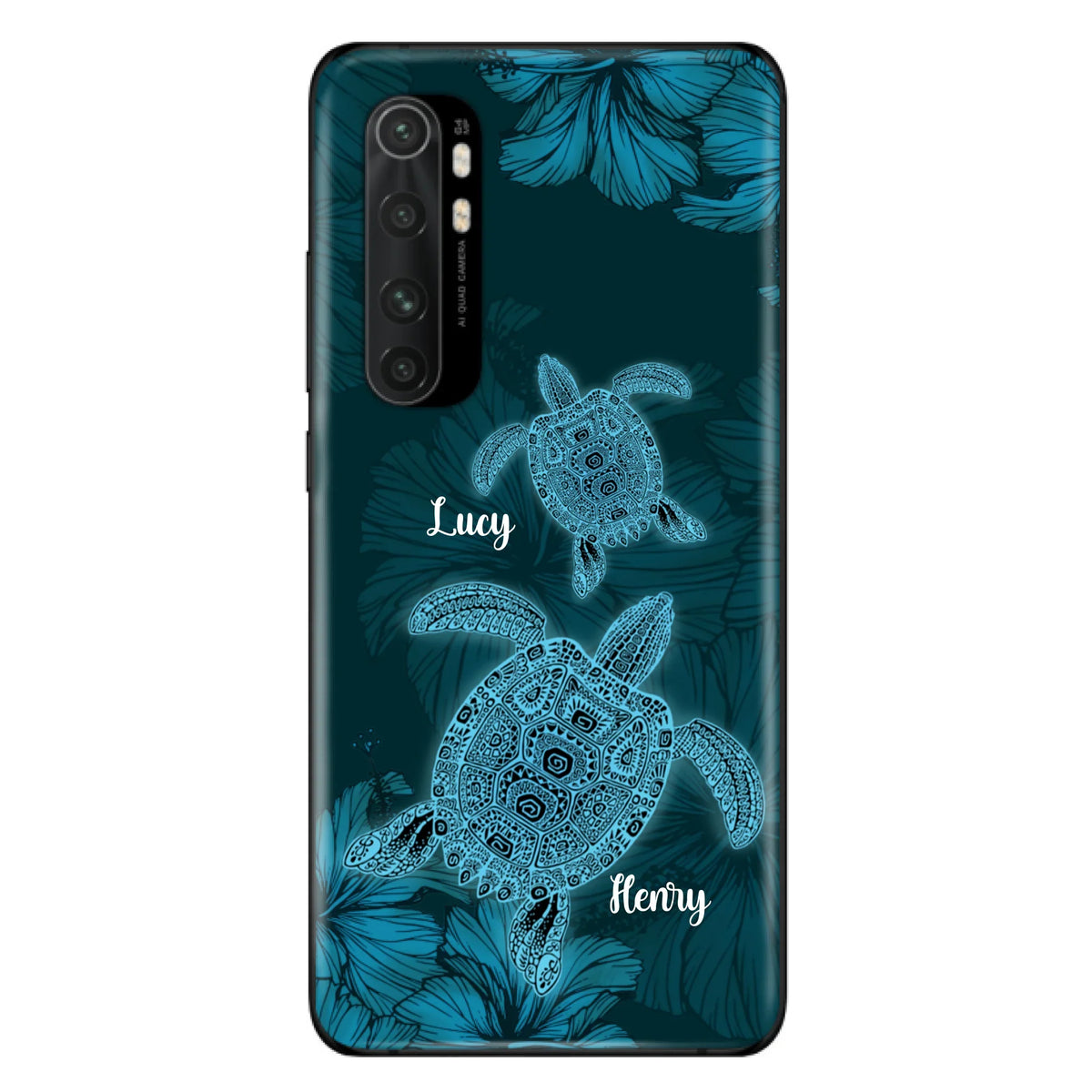 Custom Personalized Turtle Phone Case - Upto 6 Turtles - Case For iPhone, Samsung and Xiaomi
