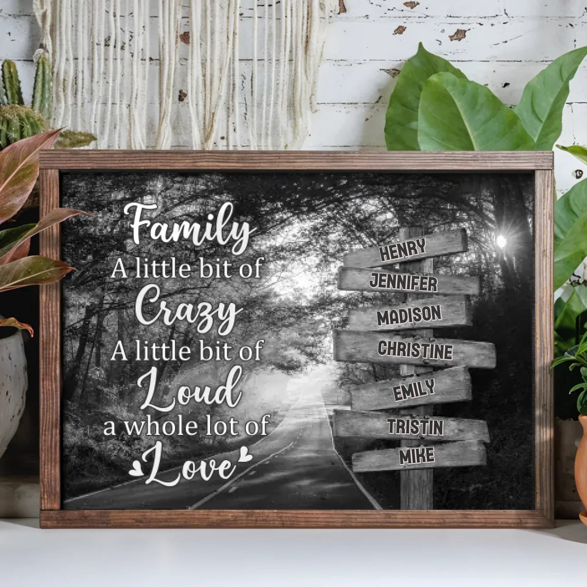 Personalized Family Wooden Art - Gift Idea For Family/Parents with up to 7 Members - Family A Whole Lot Of Love