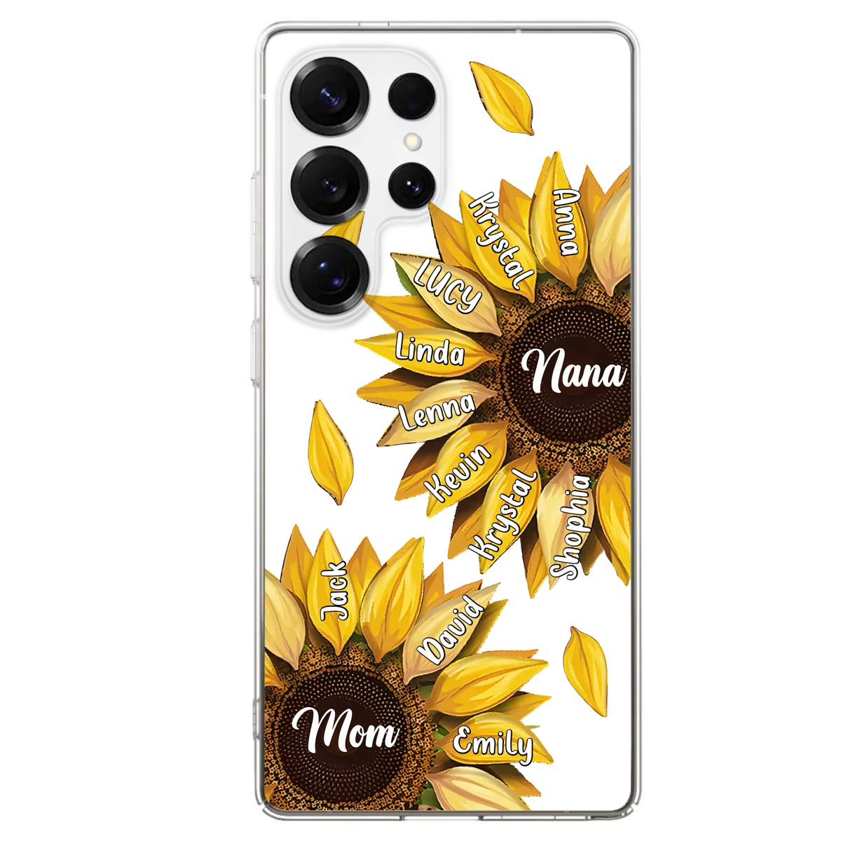 Custom Personalized Sunflower Grandma Phone Case -Upto 11 Kids - Mother's Day Gift Idea for Mom/Grandma - Case For iPhone/Samsung
