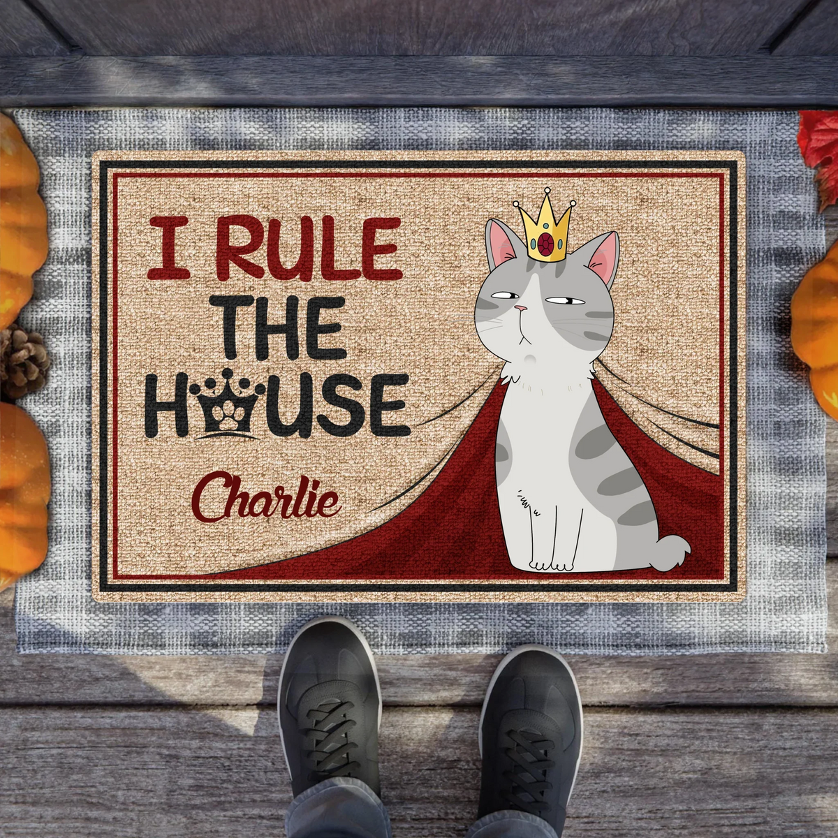 Personalized Cat Doormat - Gift Idea For Cat Lover - I Rule The House