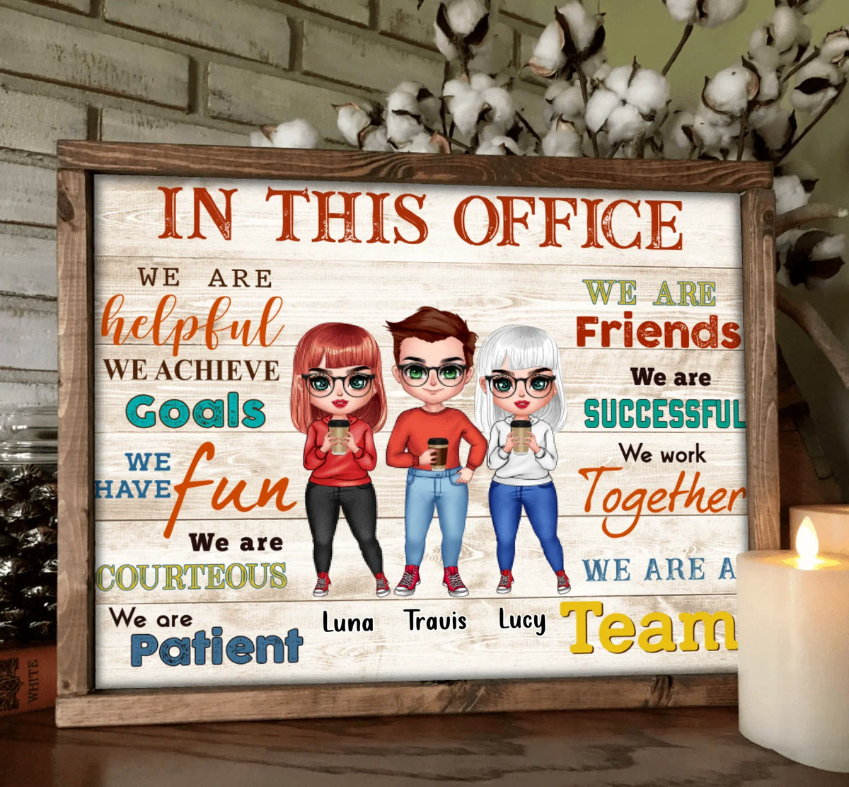 Personalized Office Poster - Up to 7 People - Gift Idea For Co-worker - In This Office