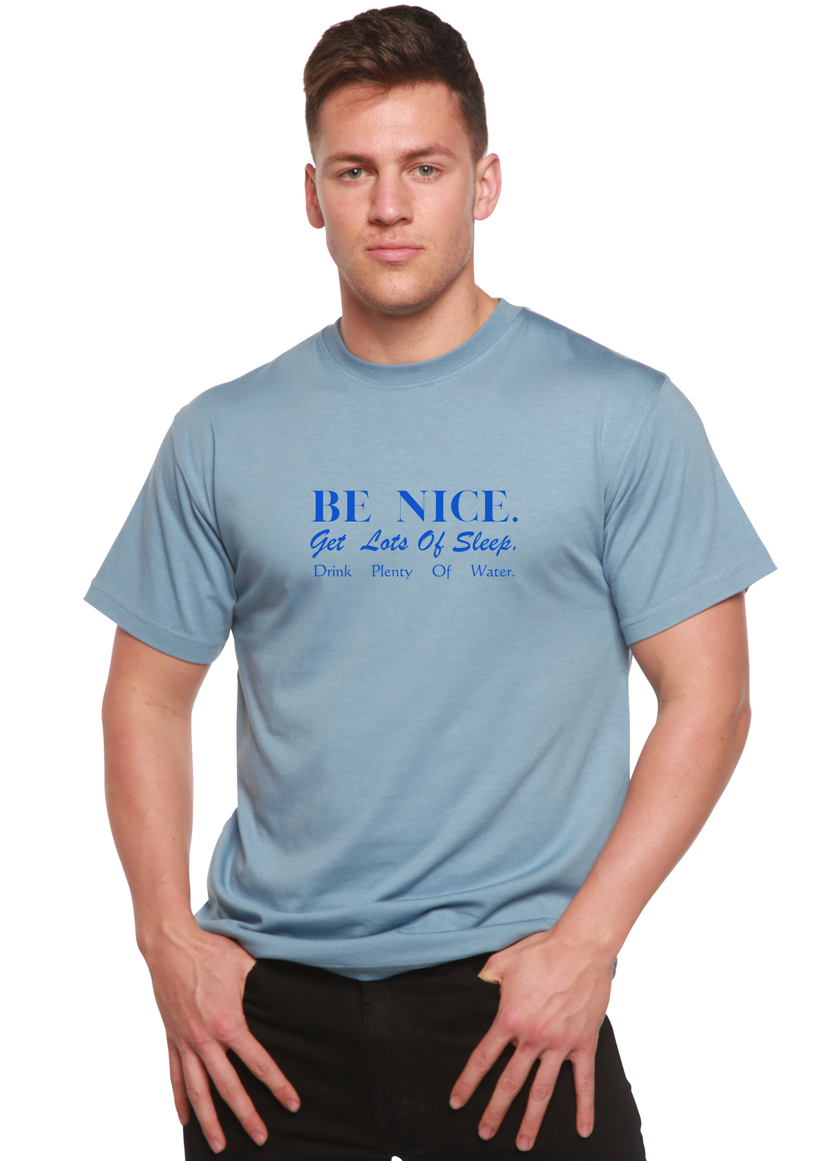Be Nice Men's Bamboo Viscose/Organic Cotton Short Sleeve Graphic T-Shirt
