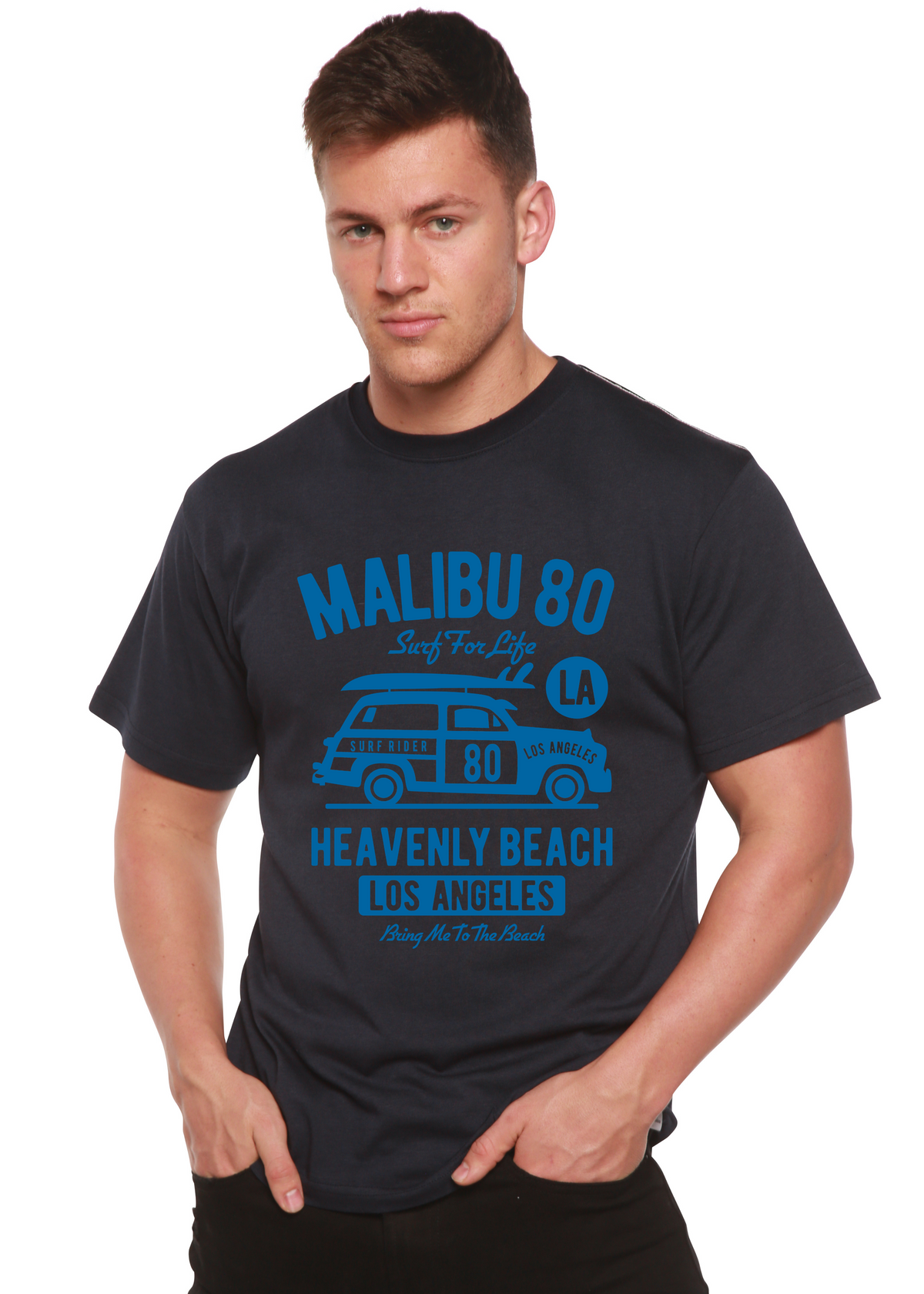 Malibu 80 Men's Bamboo Viscose/Organic Cotton Short Sleeve Graphic T-Shirt
