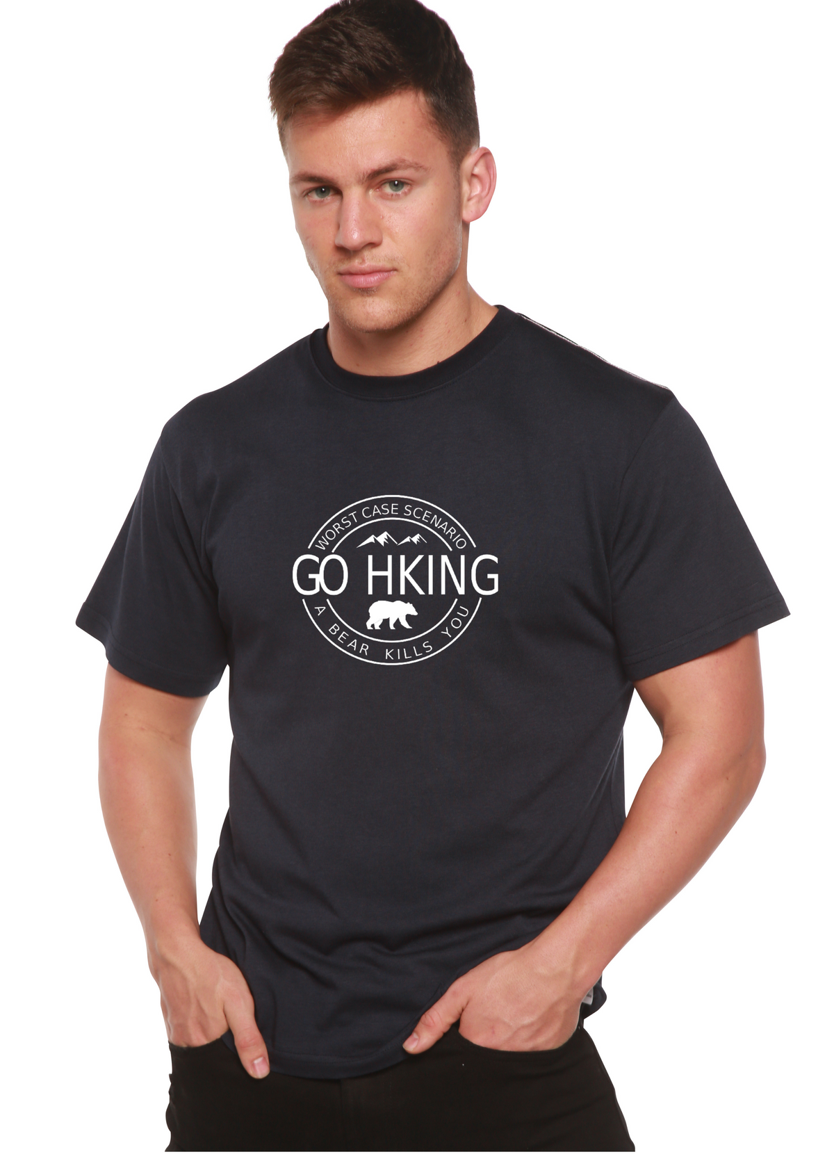 Go Hiking Men's Bamboo Viscose/Organic Cotton Short Sleeve Graphic T-Shirt