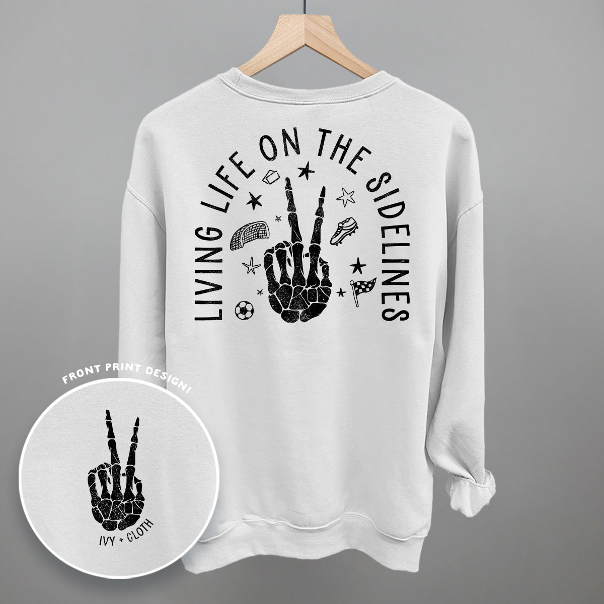 Living Life On The Sidelines Soccer (Back Print)