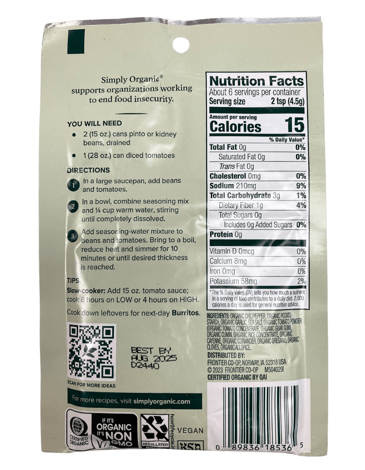 Chili Seasoning Mix, Vegetarian