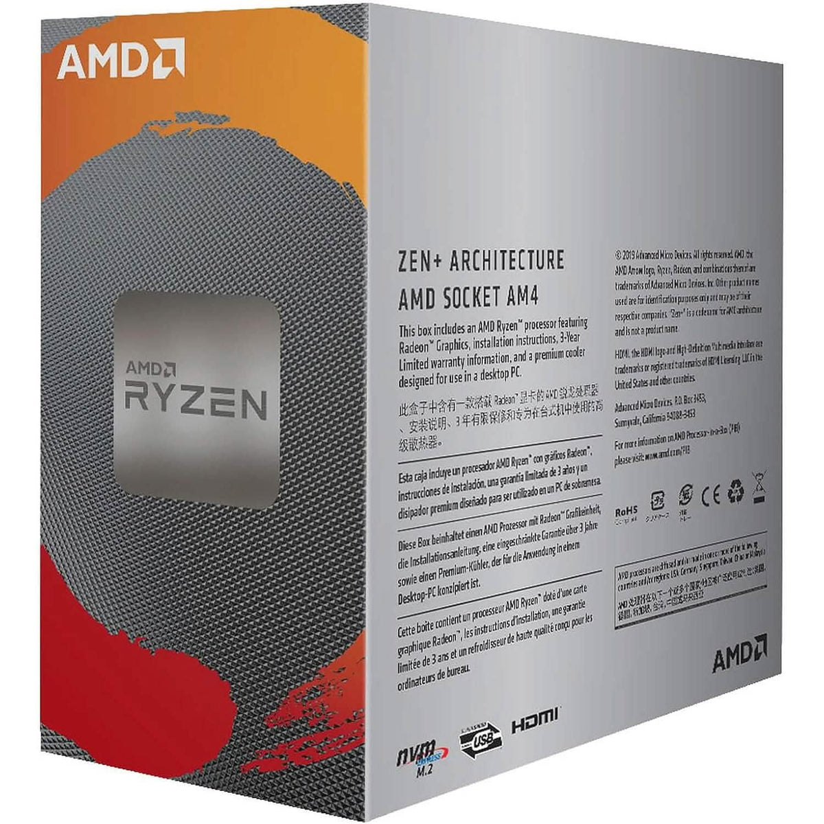 AMD Ryzen 3 3200G 4-Core Unlocked Desktop Processor with Radeon Graphics (Refurbished)