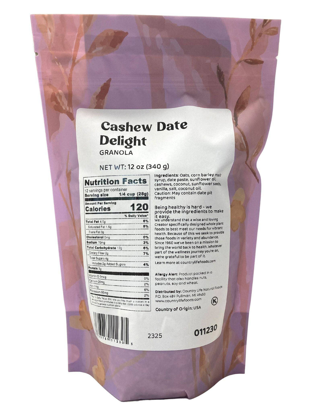 Slow-Baked Cashew Date Granola
