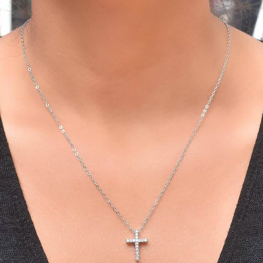 Crystal Cross Pendant Necklace
