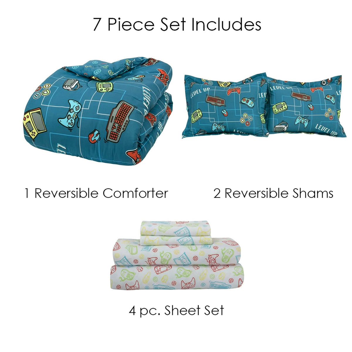 Kidz Mix Level Up Glow In The-Dark Bed In A Bag