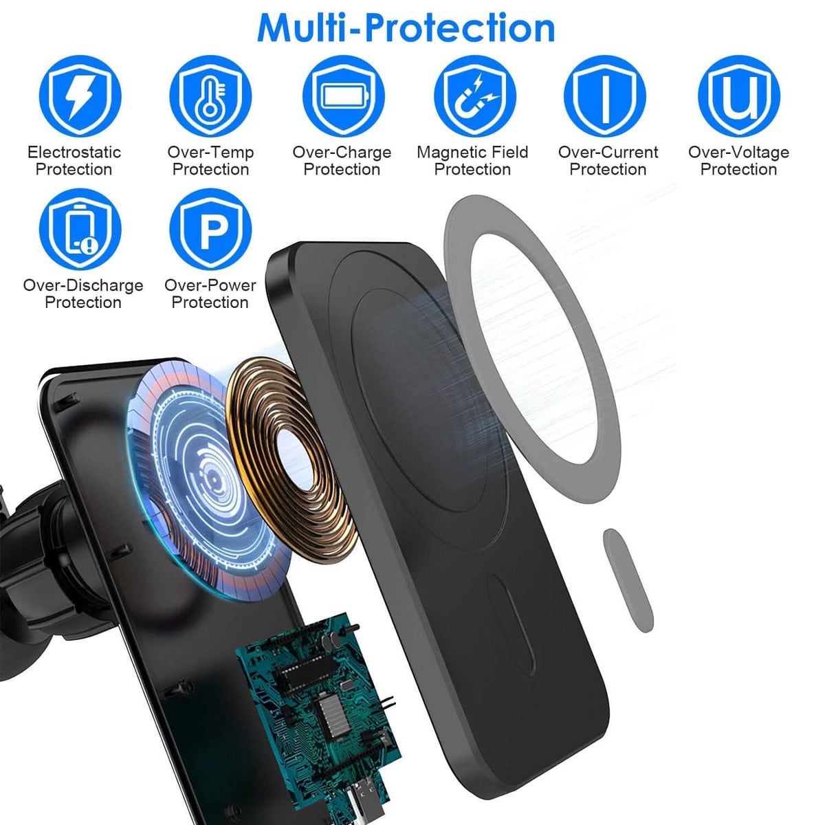 Magnetic Wireless Charger MagSafe Car Phone Mount Air Vent Holder
