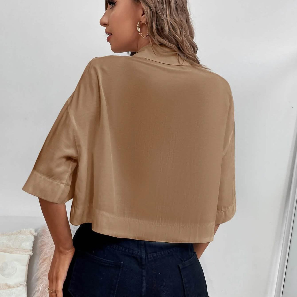 Women's Drop Shoulder Patch Pocket Shirt