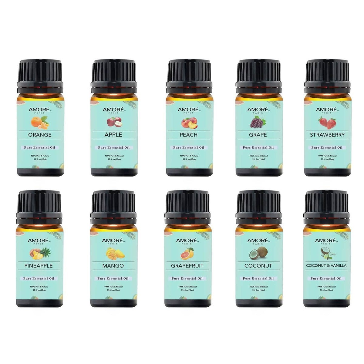 10-Pack: Fruity Fragrance Premium Aromatherapy Diffuser Oils Set For Candle & Soap Making
