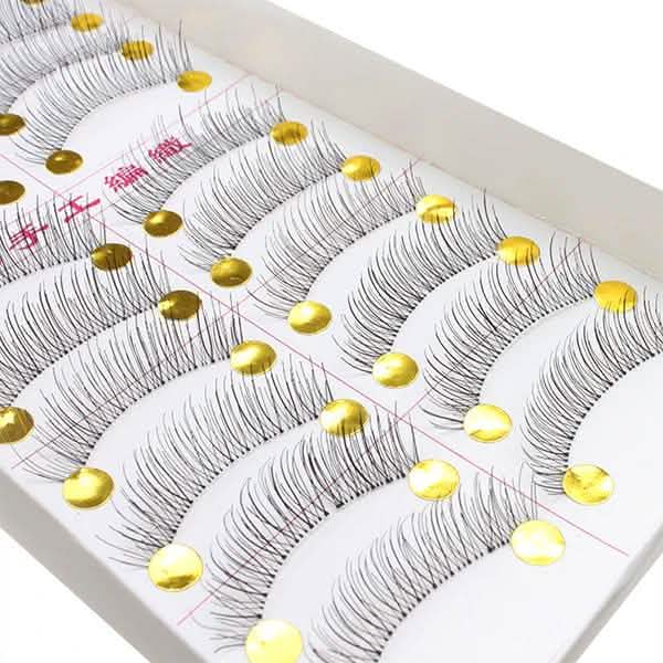 10-Pairs: Makeup Handmade Natural Fashion Long False Eyelashes Eye Lashes