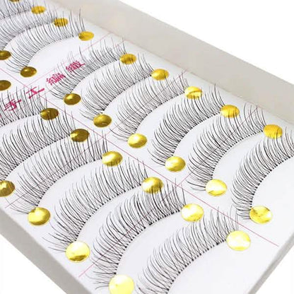 10-Pairs: Makeup Handmade Natural Fashion Long False Eyelashes Eye Lashes