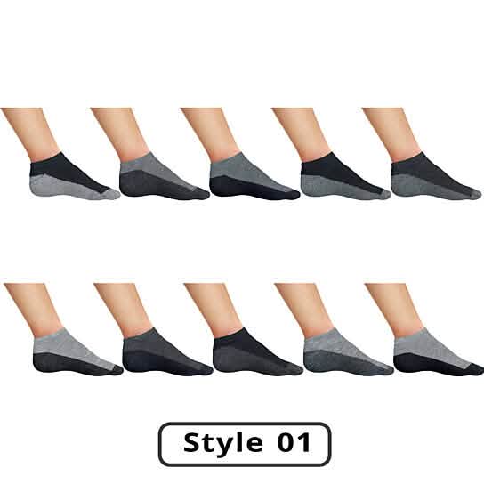 10-Pairs: Men's Active Low-Cut Ankle Socks