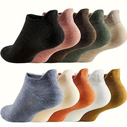 10-Pairs: Women's Cute Embroidered Soft & Lightweight Low Cut Ankle Socks