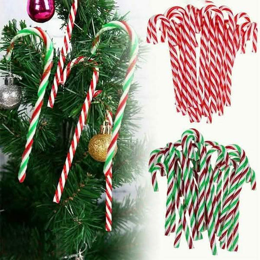 10-Piece: Plastic Candy Cane Ornaments