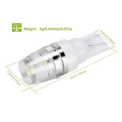 10-Piece: Xenon White Wedge Base LED Bulbs