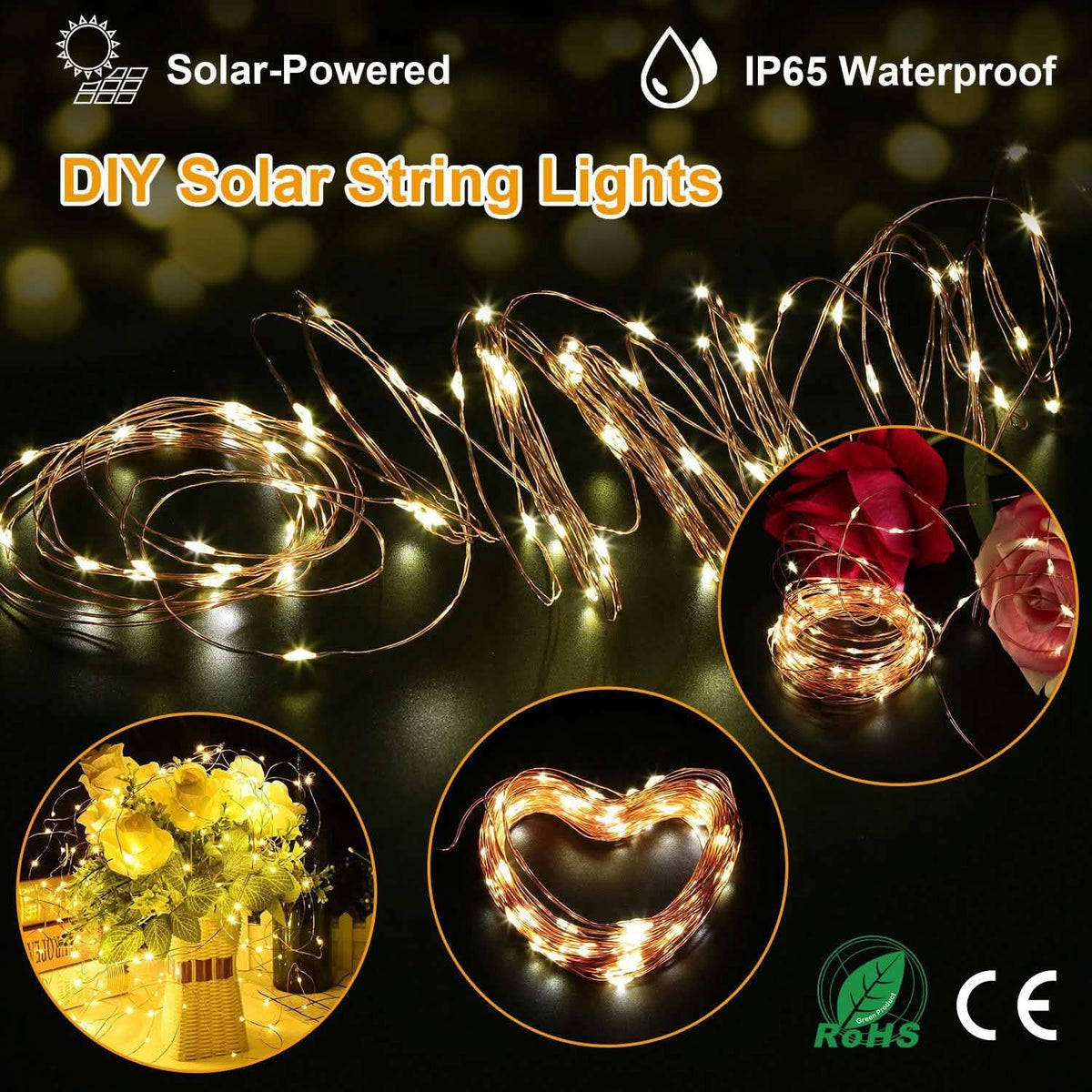100 LEDs Solar String Lights