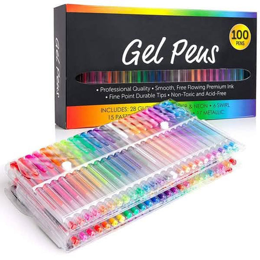 100-Pack: Colored Gel Pens Set