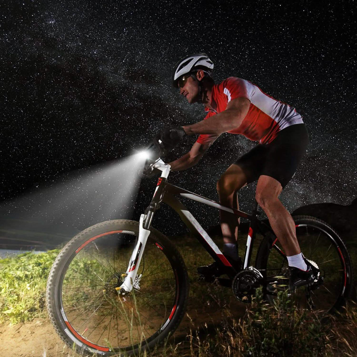1000LM Bike Front Light Rechargeable Handlebar Head Light with 6 Lighting Modes