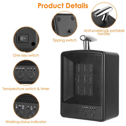 1000W Portable Electric Space Heater
