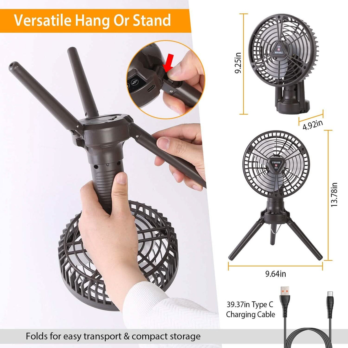 10400 mAh Portable Camping Fan