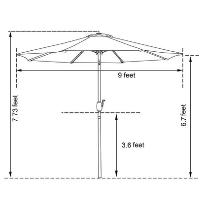 106.3-Inch Outdoor Patio Umbrella