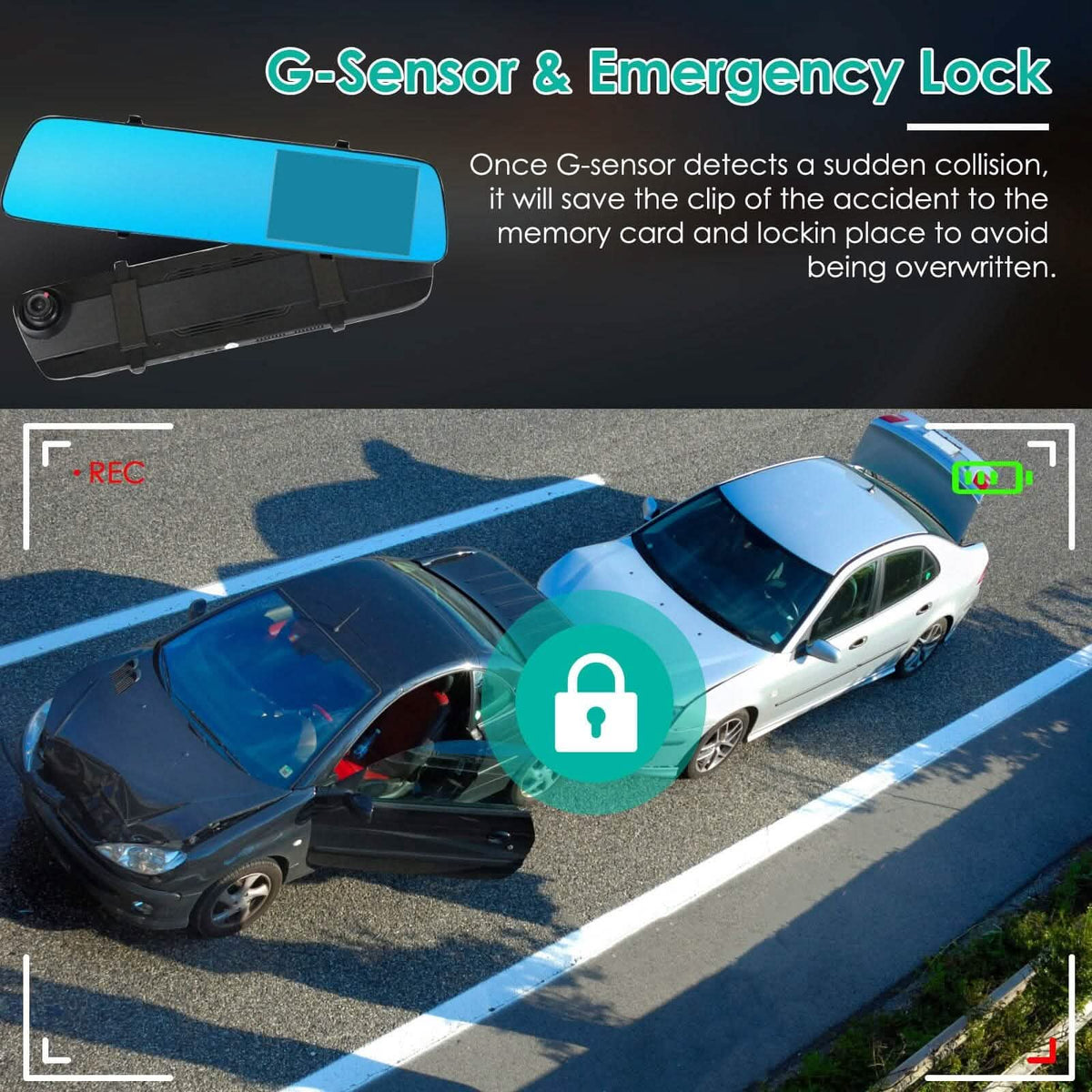 1080P Car DVR 4.3inches Dash Cam with 140° Angle Loop Recording