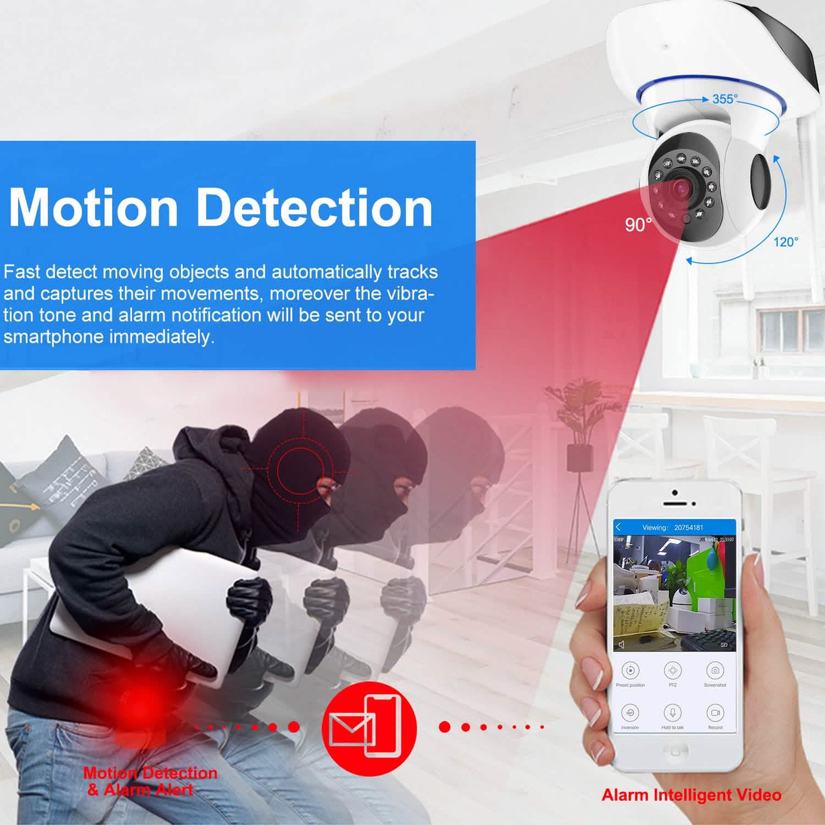 1080P WiFi IP Camera Motion Detection IR Night Vision Camcorder