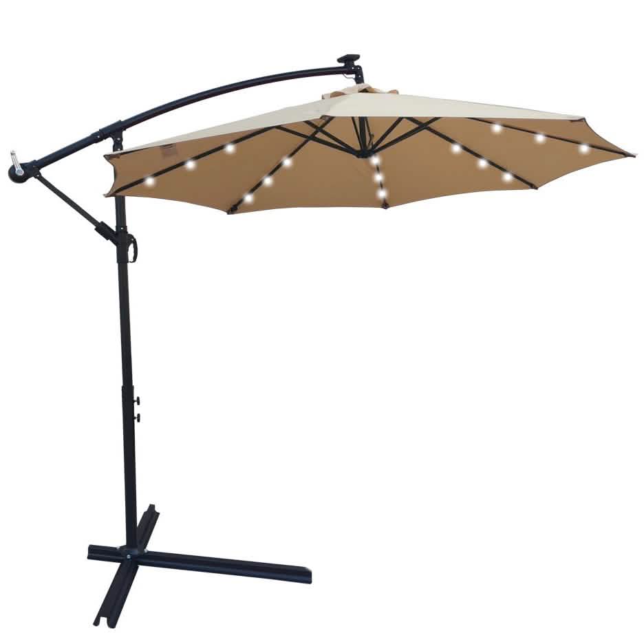 10ft Solar-Powered Patio Umbrella