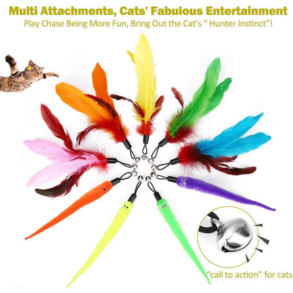 11-Pack: Interactive Cat Toy Wand