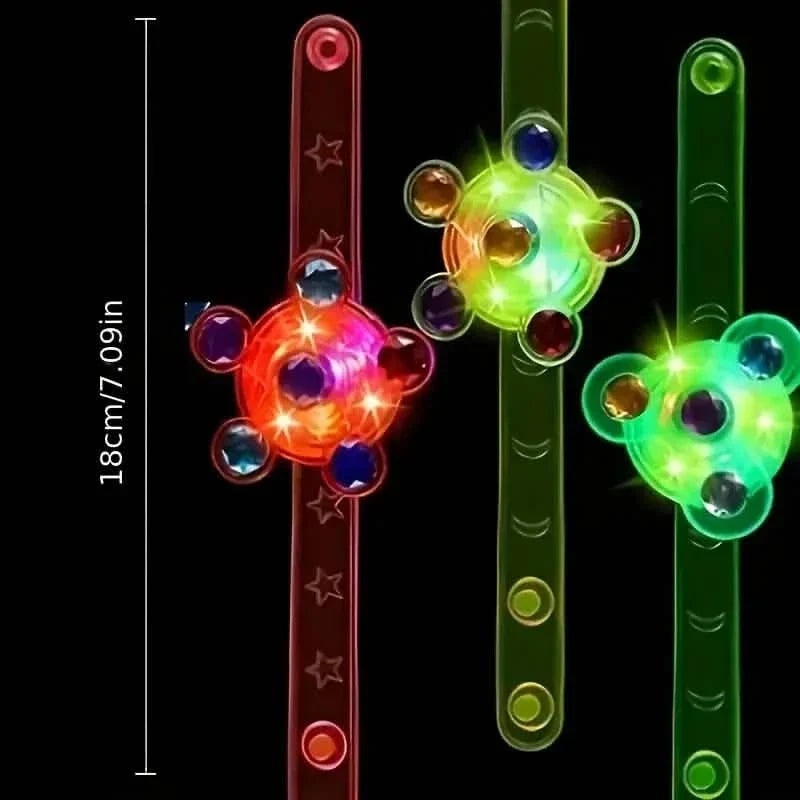 12-Pack: LED Cartoon Spinning Fidget Wristband
