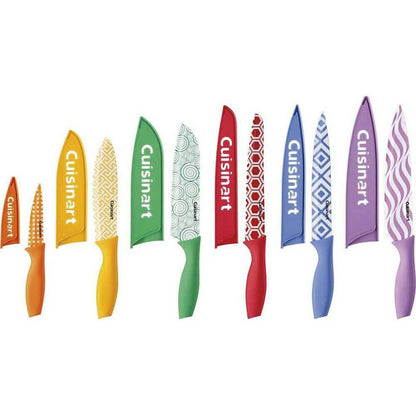 12-Piece Set: Cuisinart Printed Color Knife With Blade Guards