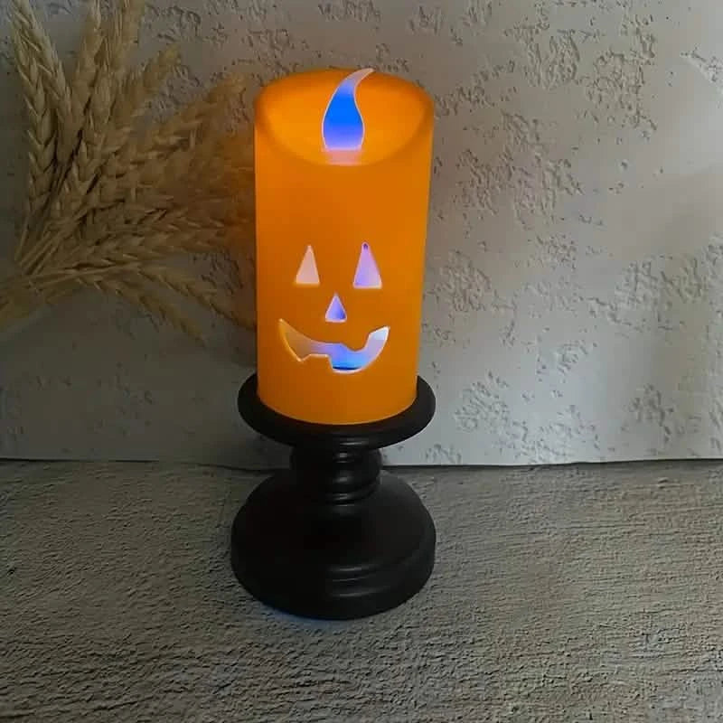 12-Pieces: Halloween LED Pumpkin Chandelier Candles