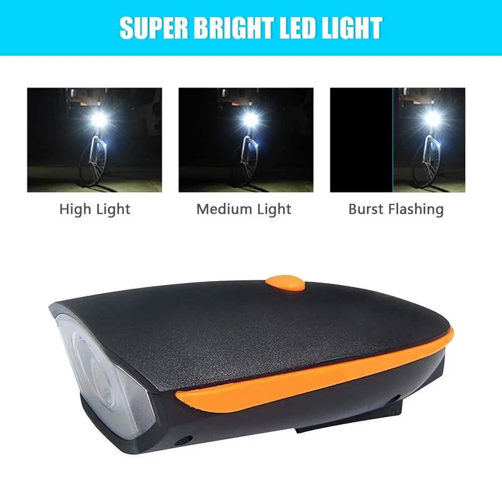 1200mAh Rechargeable Bike Headlight with Horn