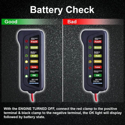 12V Car Digital Battery/Alternator Tester 15 Amps
