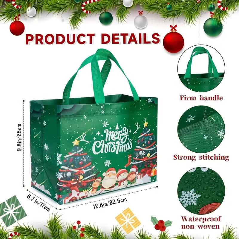 16-Pieces: Large Reusable Non-Woven Shopping Bags