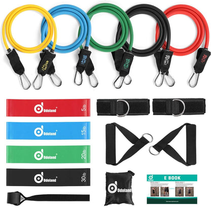 16-Pieces: Resistance Bands Set for Burning Fat & Muscle Strength