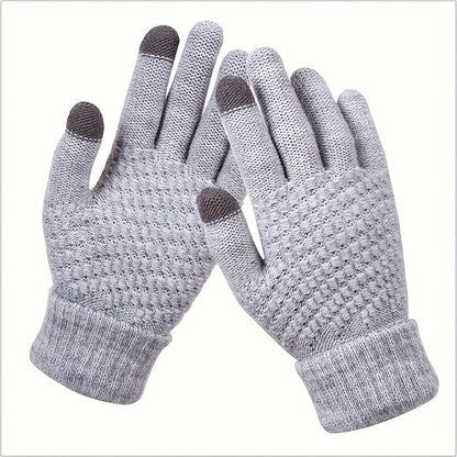 Soft Touchscreen Winter Gloves Elastic Cuff Knit for Cold Weather