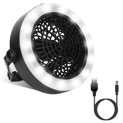 2-in-1 Outdoor Battery/USB Operated Portable Camping LED Fan