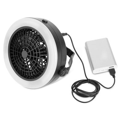 2-in-1 Outdoor Battery/USB Operated Portable Camping LED Fan